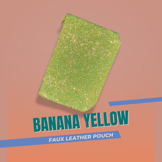 Banana Yellow- Faux Leather Pouch