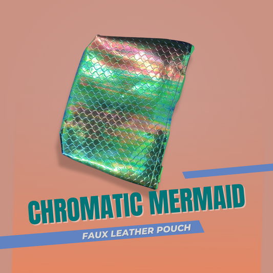 Chromatic Mermaid Scale- Faux Leather Pouch